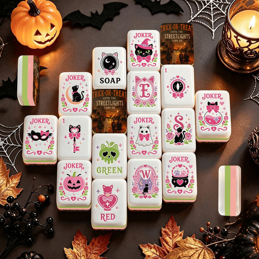 Witch's Familiar Halloween Mahjong Tiles