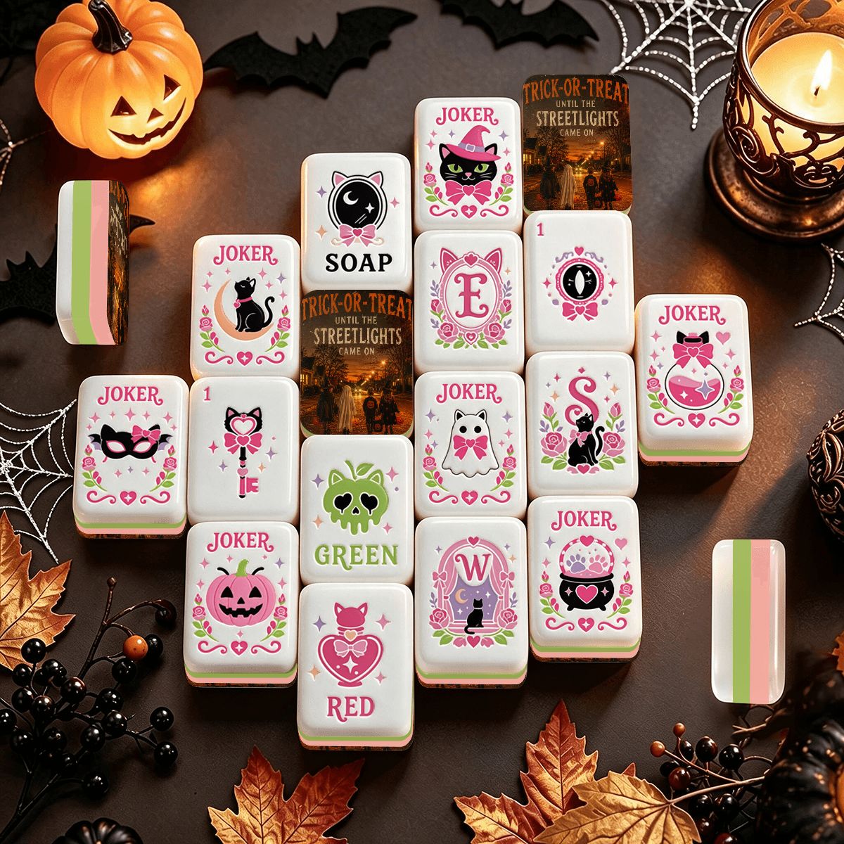Witch's Familiar Halloween Mahjong Tiles