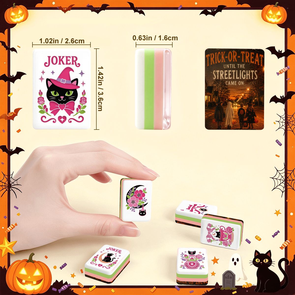Witch's Familiar Halloween Mahjong Tiles