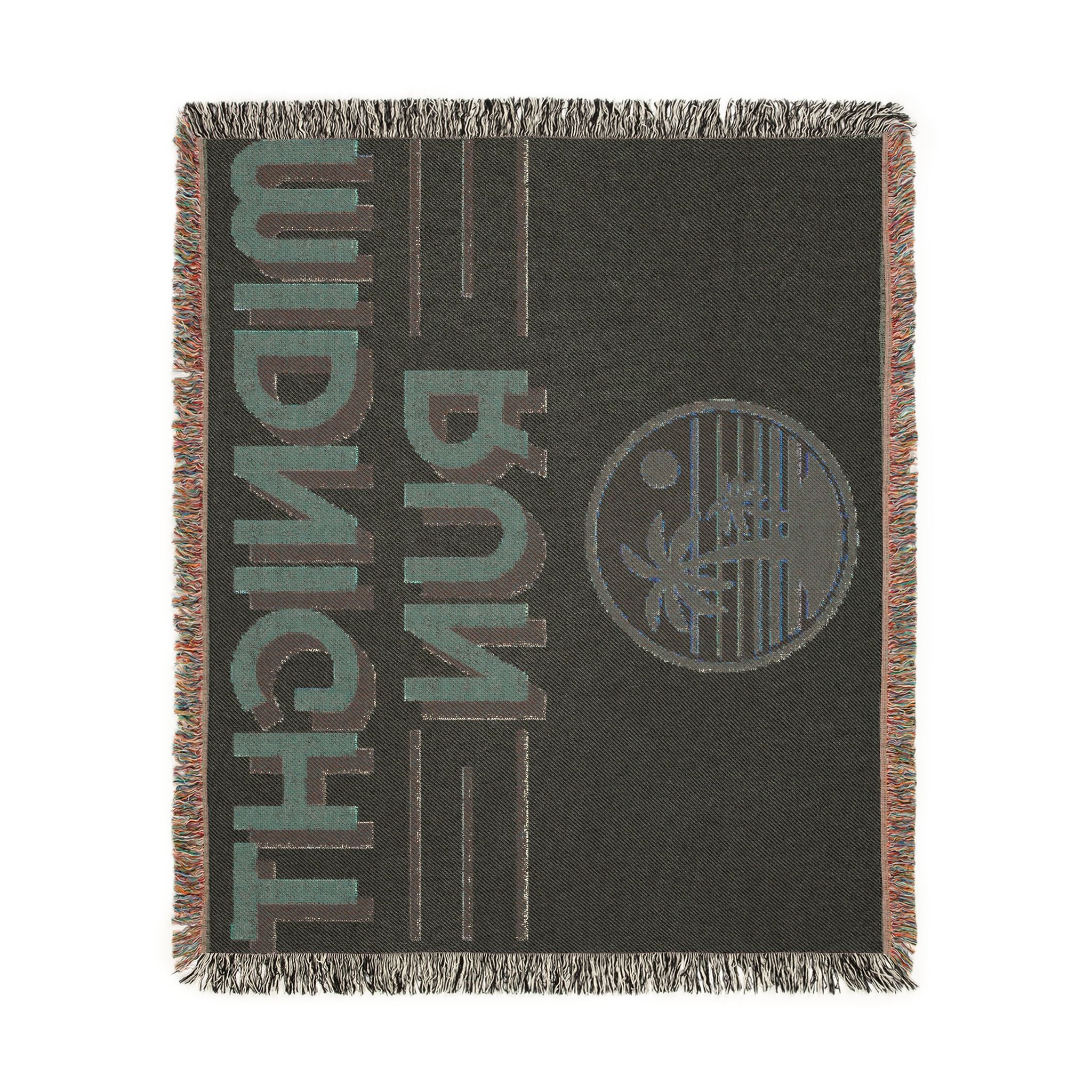 Midnight Run Woven Blanket — Retro Sunset Palm Throw