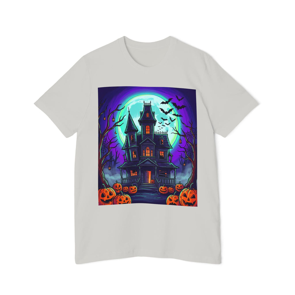 Haunted House Halloween T-Shirt — Spooky Pumpkins & Bats Graphic