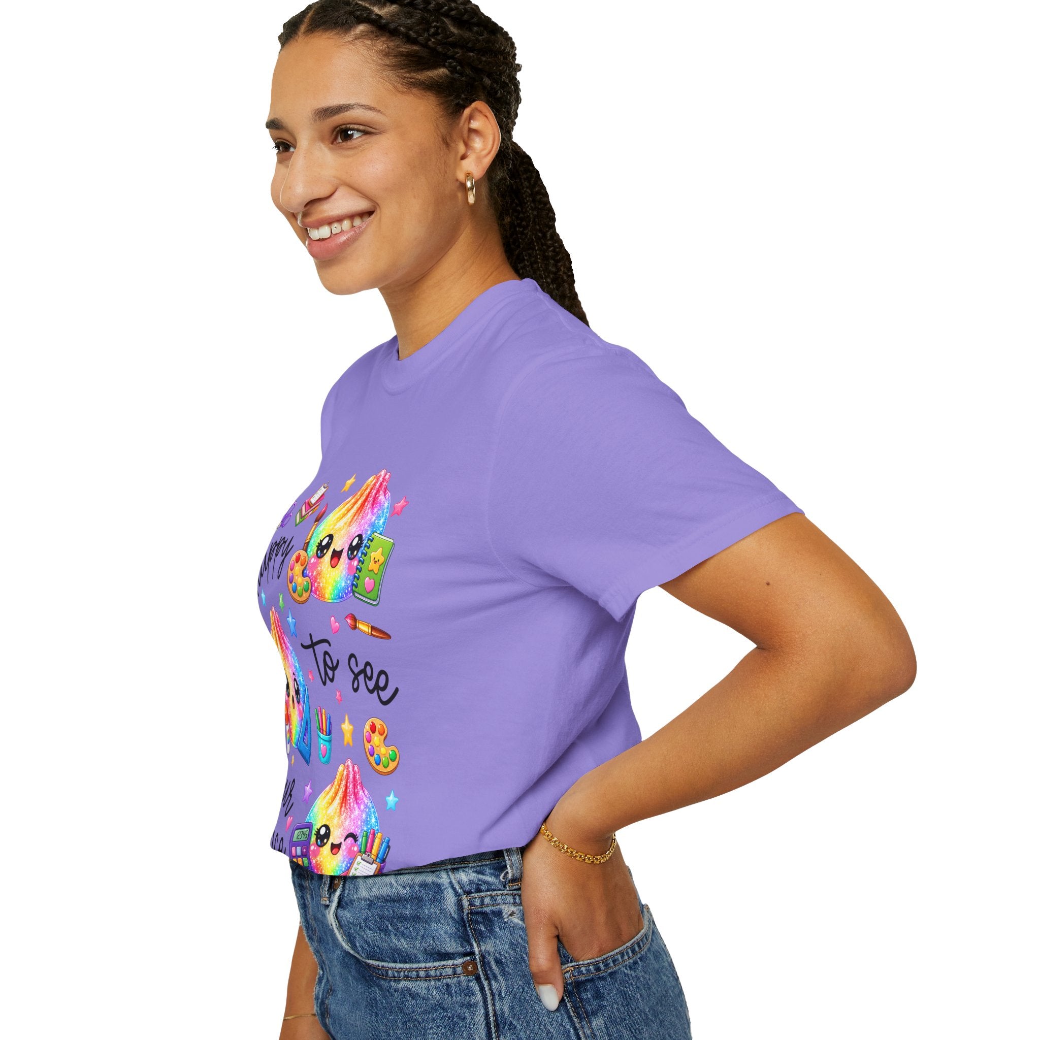 Happy To See Your Face Rainbow Kawaii T-Shirt — Cute School Supplies Graphic Tee