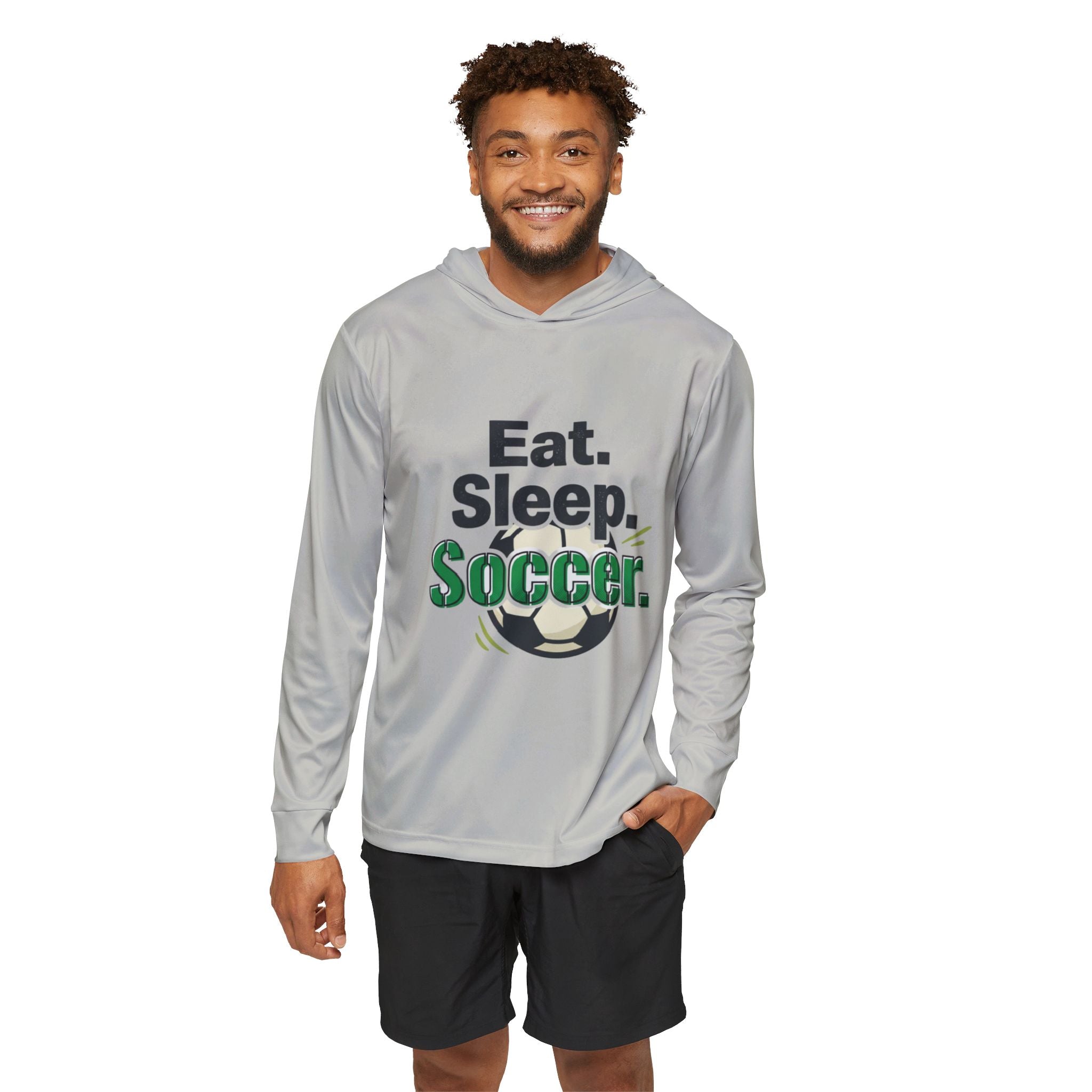 Soccer Hoodie - "Eat. Sleep. Soccer." Men's Sports Warmup Pullover