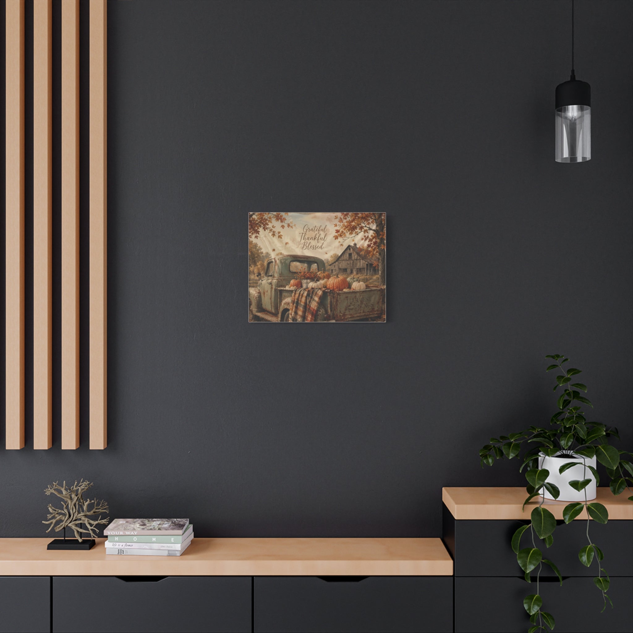 Grateful Thankful Blessed Fall Canvas