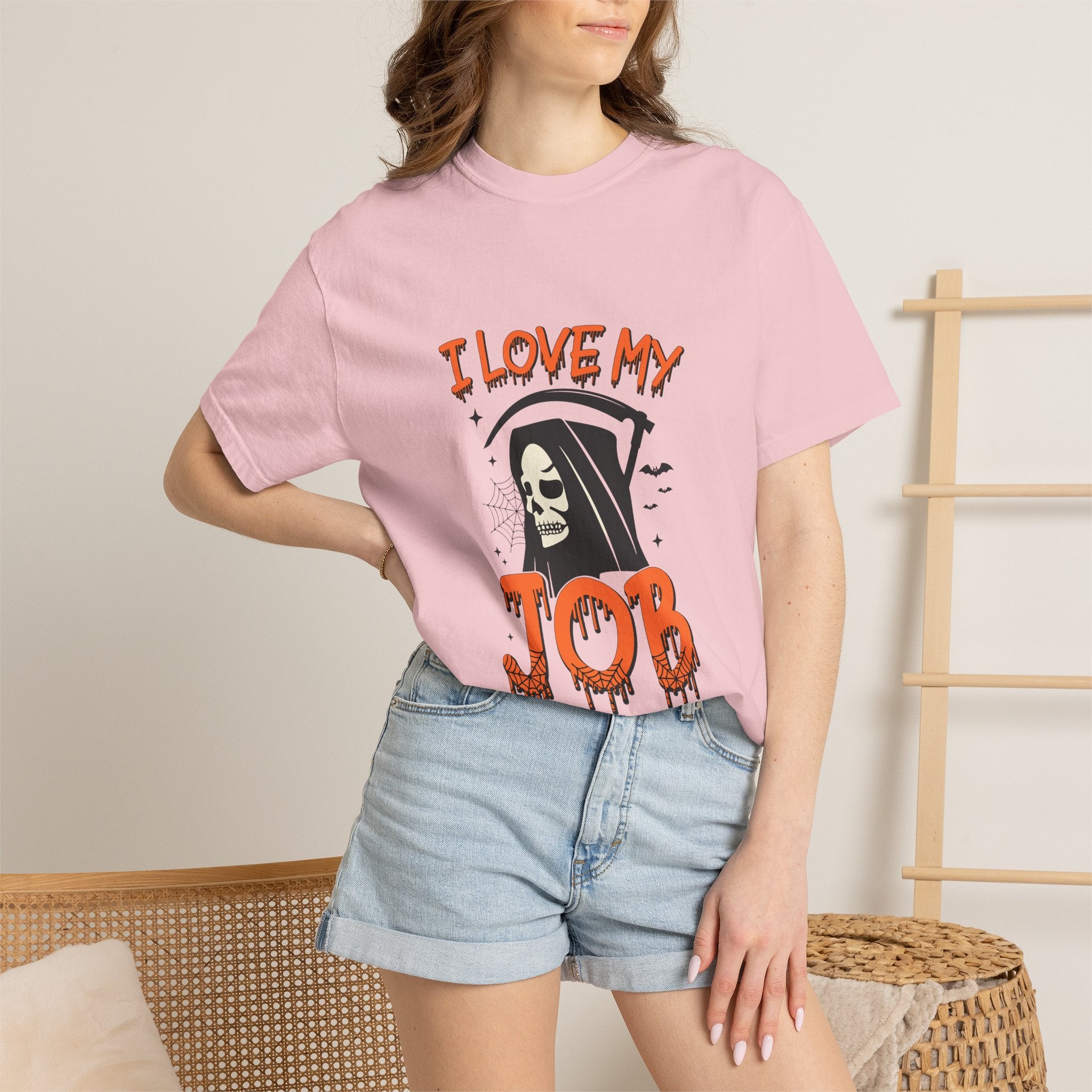💀 I Love My Job Grim Reaper Tee | Funny Halloween Work Shirt