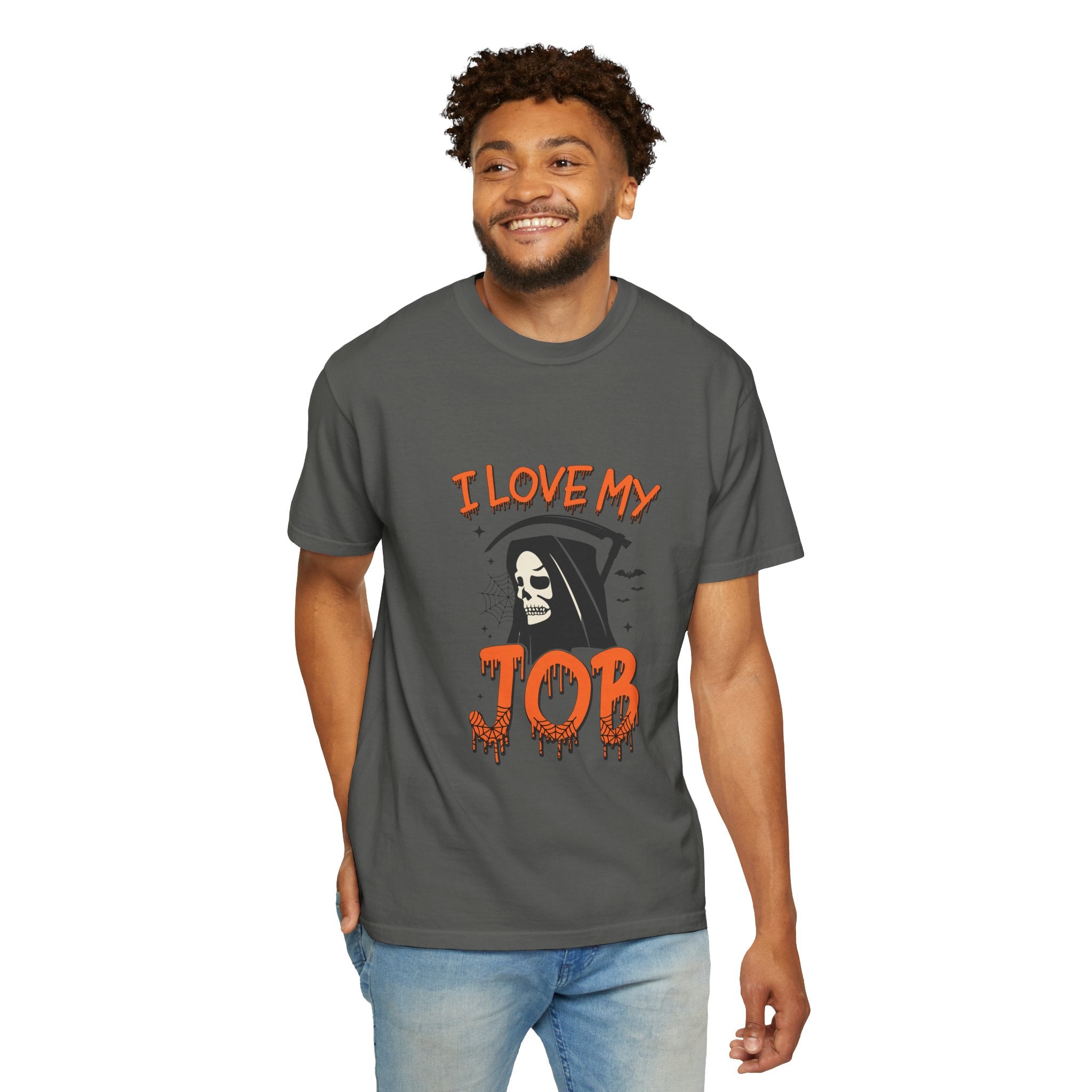 💀 I Love My Job Grim Reaper Tee | Funny Halloween Work Shirt