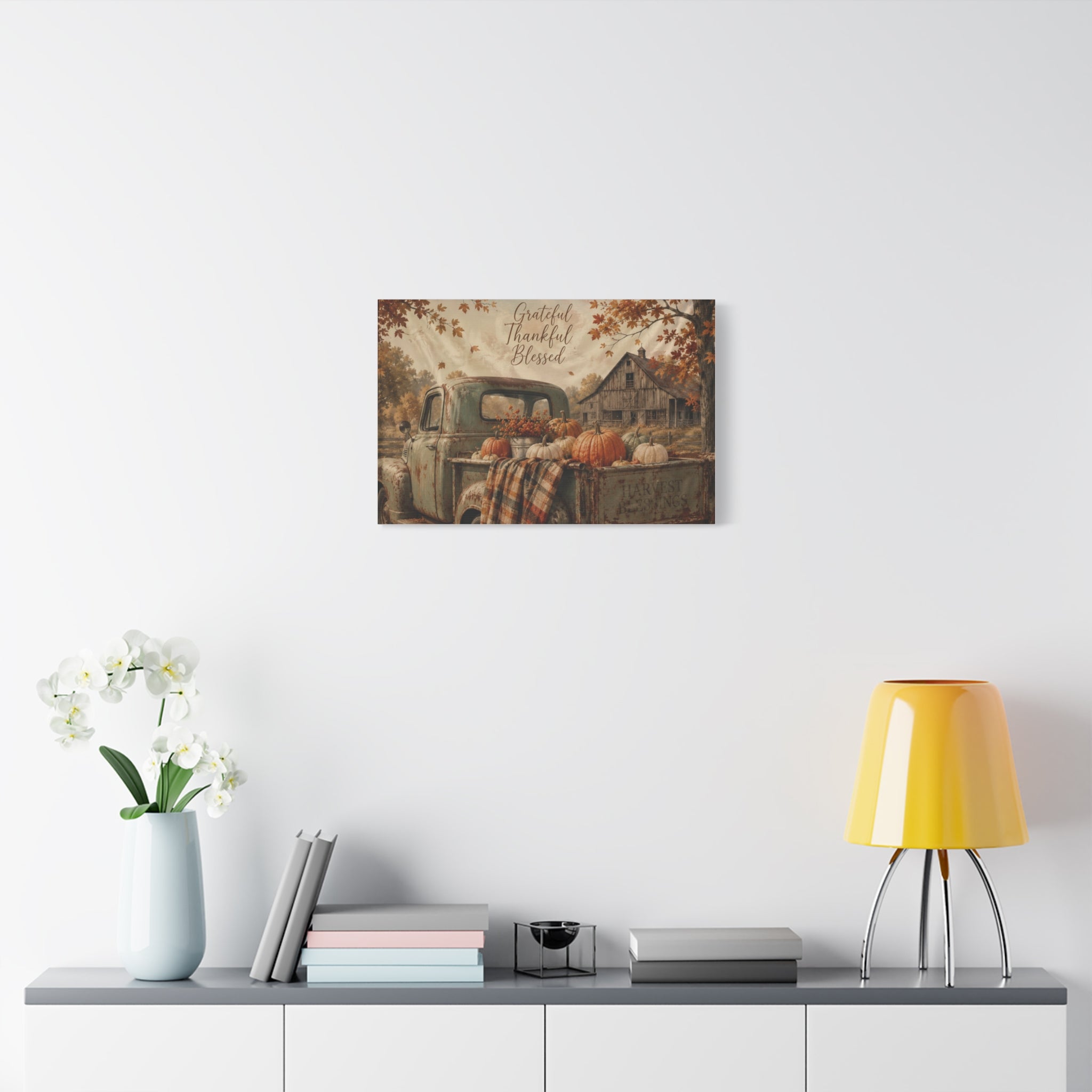 Grateful Thankful Blessed Fall Canvas