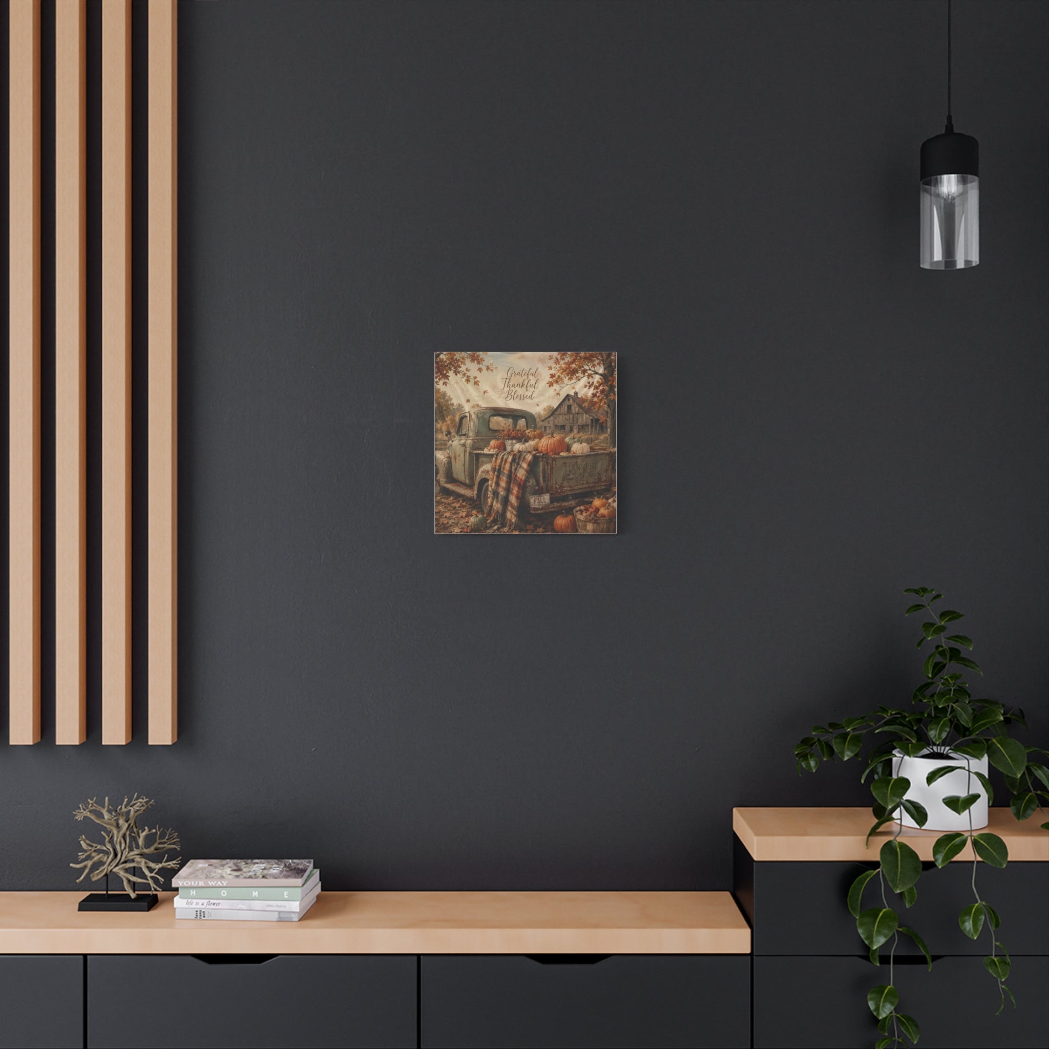 Grateful Thankful Blessed Fall Canvas