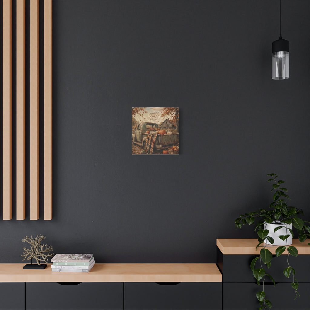 Grateful Thankful Blessed Fall Canvas