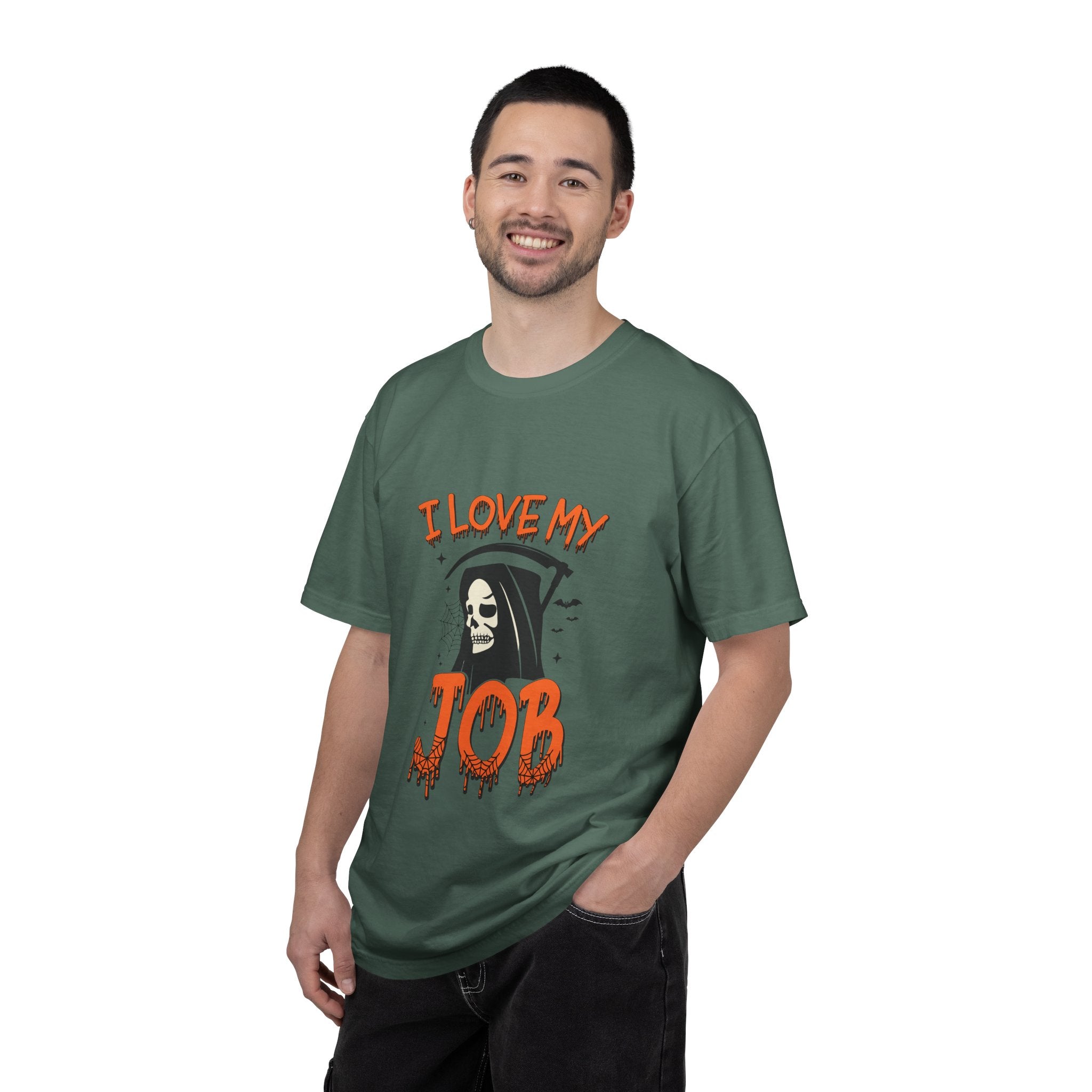💀 I Love My Job Grim Reaper Tee | Funny Halloween Work Shirt
