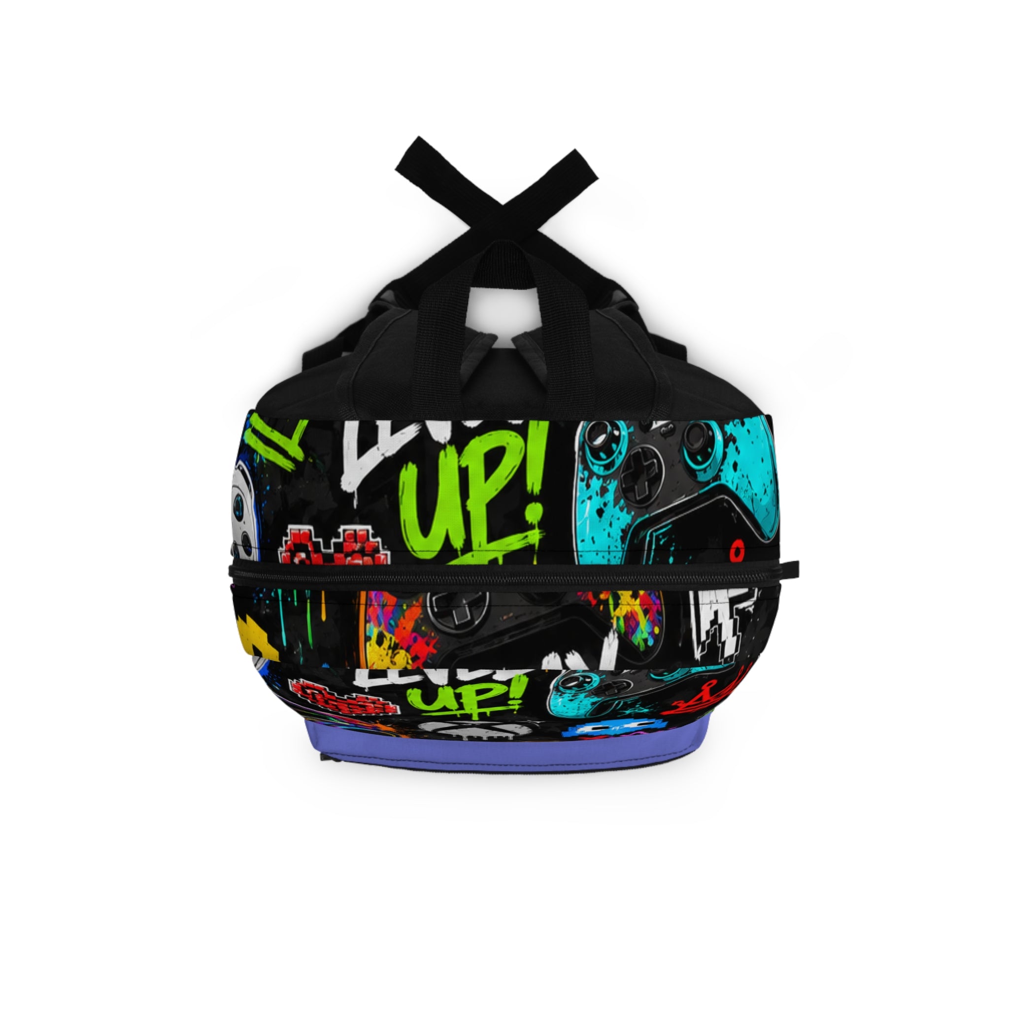 Gamer Graffiti Backpack – Play, Eat, Sleep, Repeat Neon Gameprint School Bag
