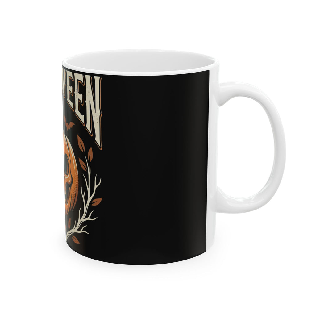 Halloween Pumpkin Skull Ceramic Mug – Spooky Bat & Moon Coffee Cup (11oz/15oz)