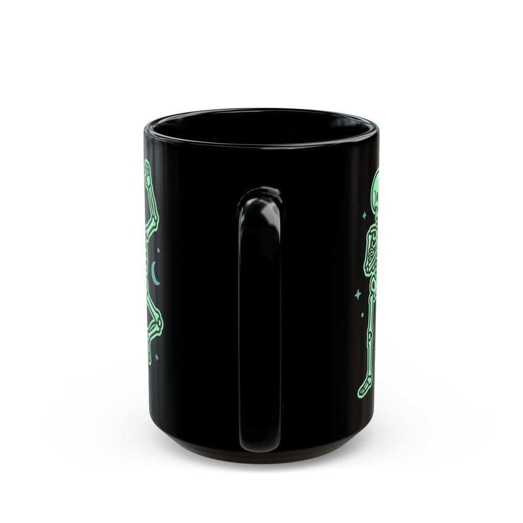 Glow Skeleton Dance Mug — Black Ceramic Coffee Cup (11oz/15oz)