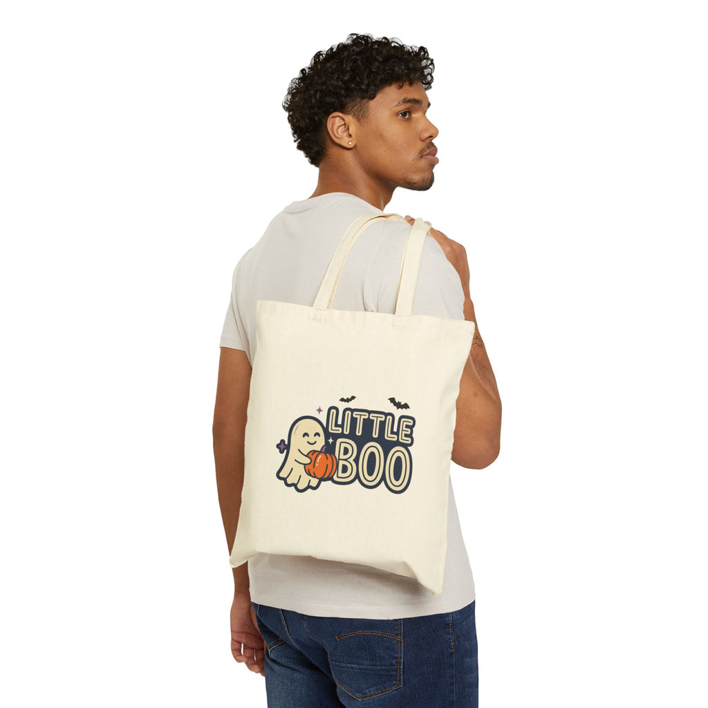 Little Boo Halloween Tote Bag | Matching Family Halloween, Cute Ghost Trick-or-Treat