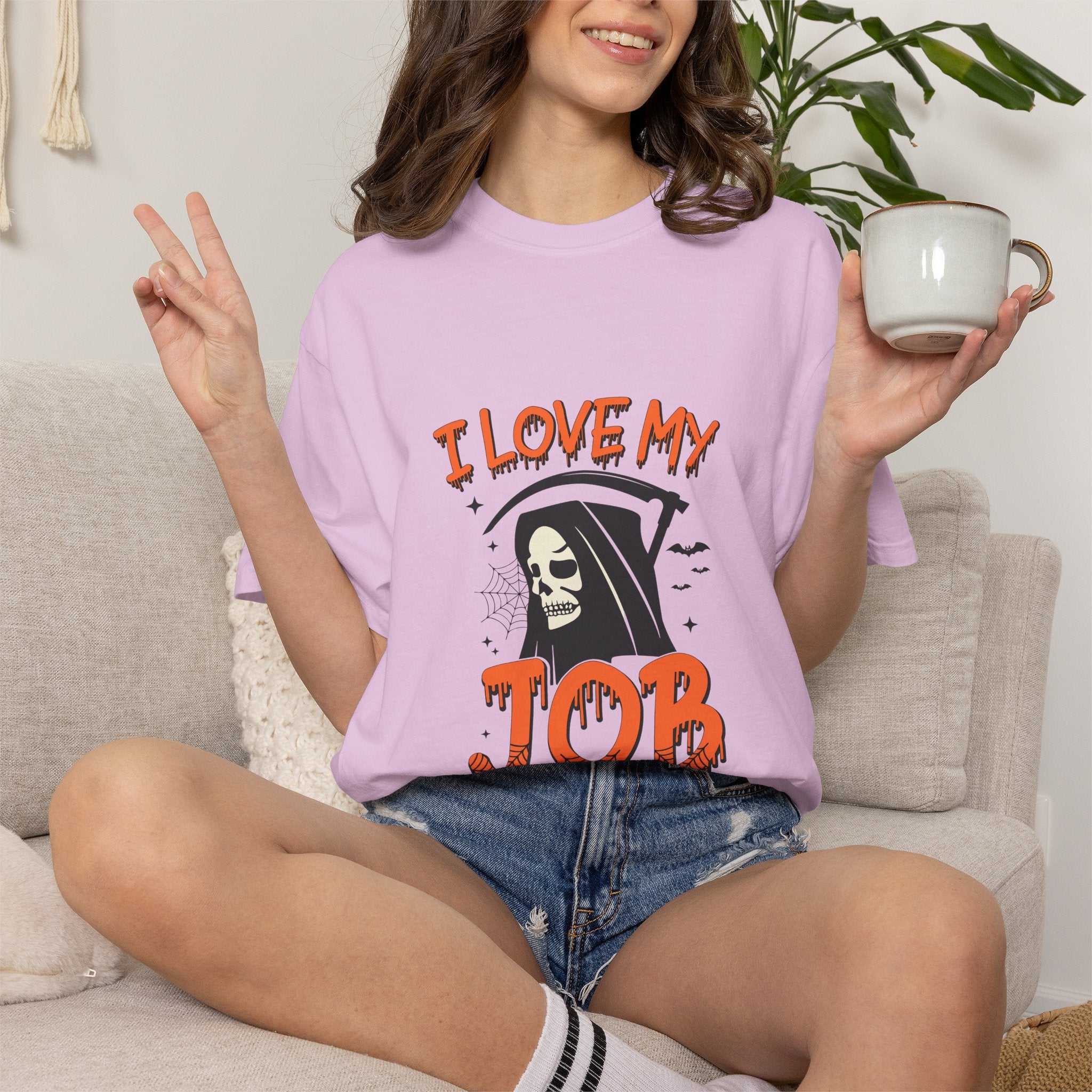 💀 I Love My Job Grim Reaper Tee | Funny Halloween Work Shirt