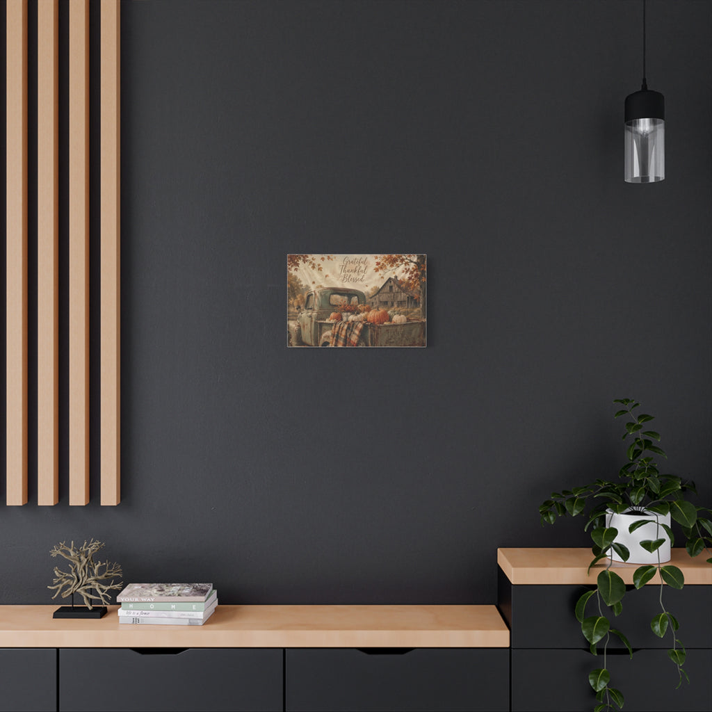 Grateful Thankful Blessed Fall Canvas