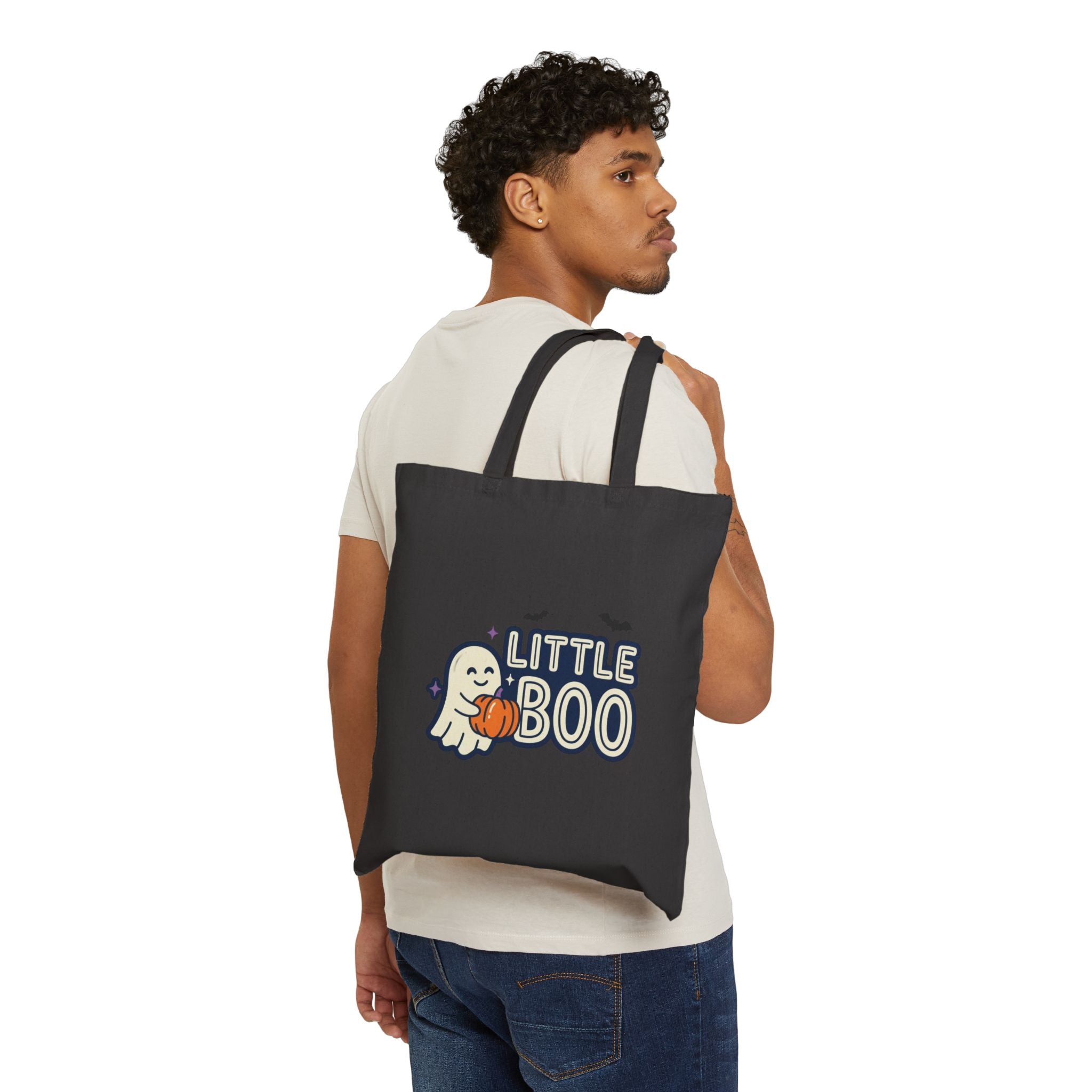 Little Boo Halloween Tote Bag | Matching Family Halloween, Cute Ghost Trick-or-Treat
