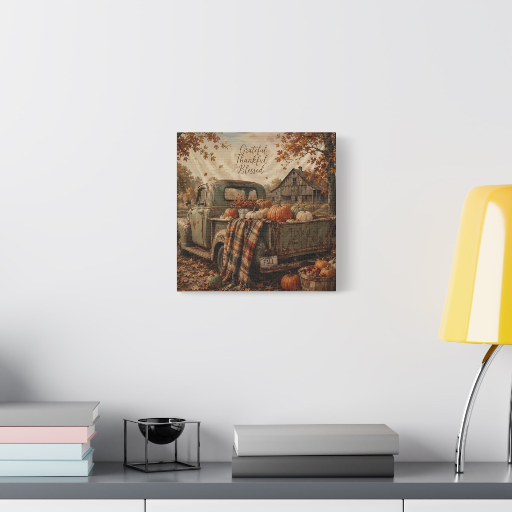 Grateful Thankful Blessed Fall Canvas