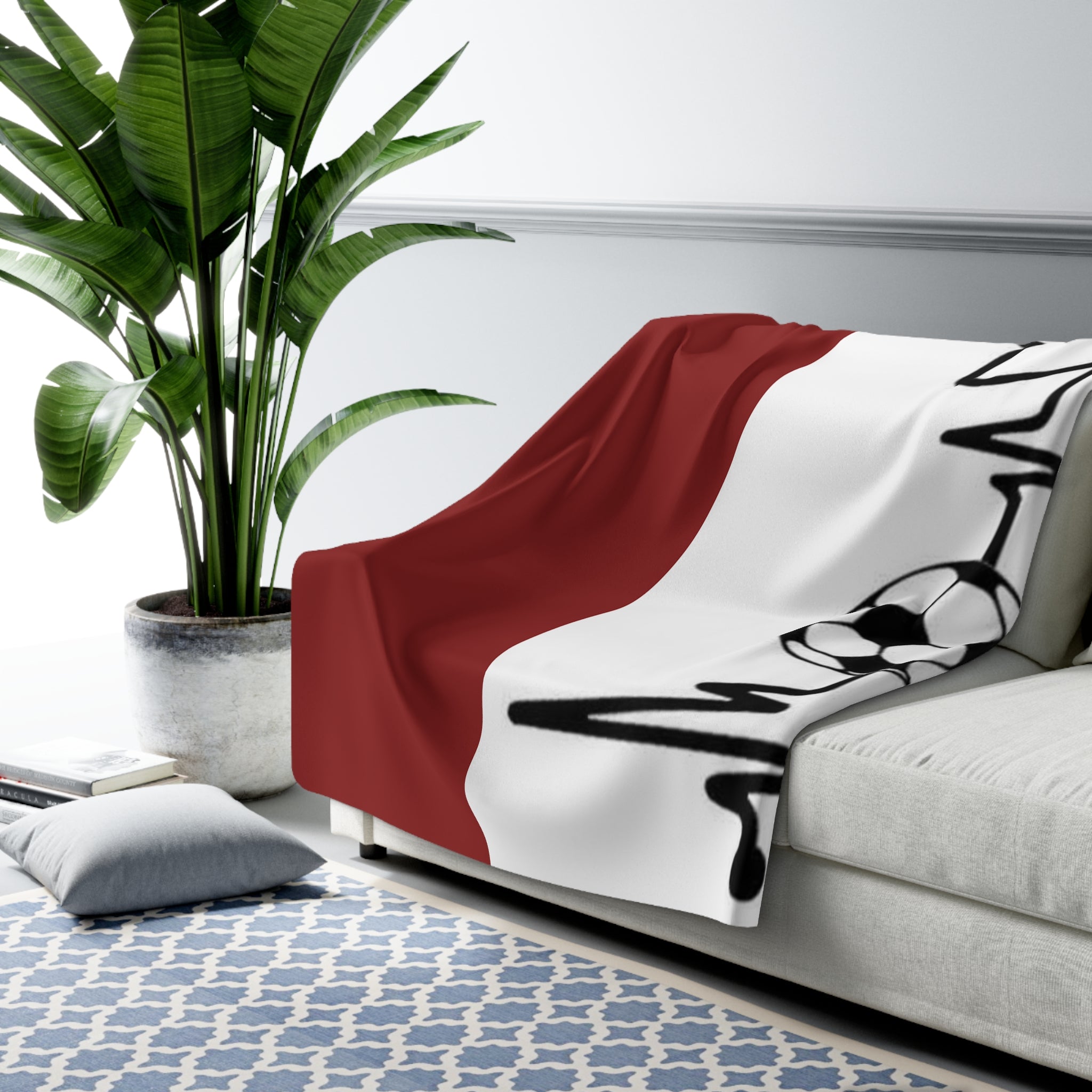 Soccer Heartbeat Sherpa Blanket — Cozy Soccer Player Throw