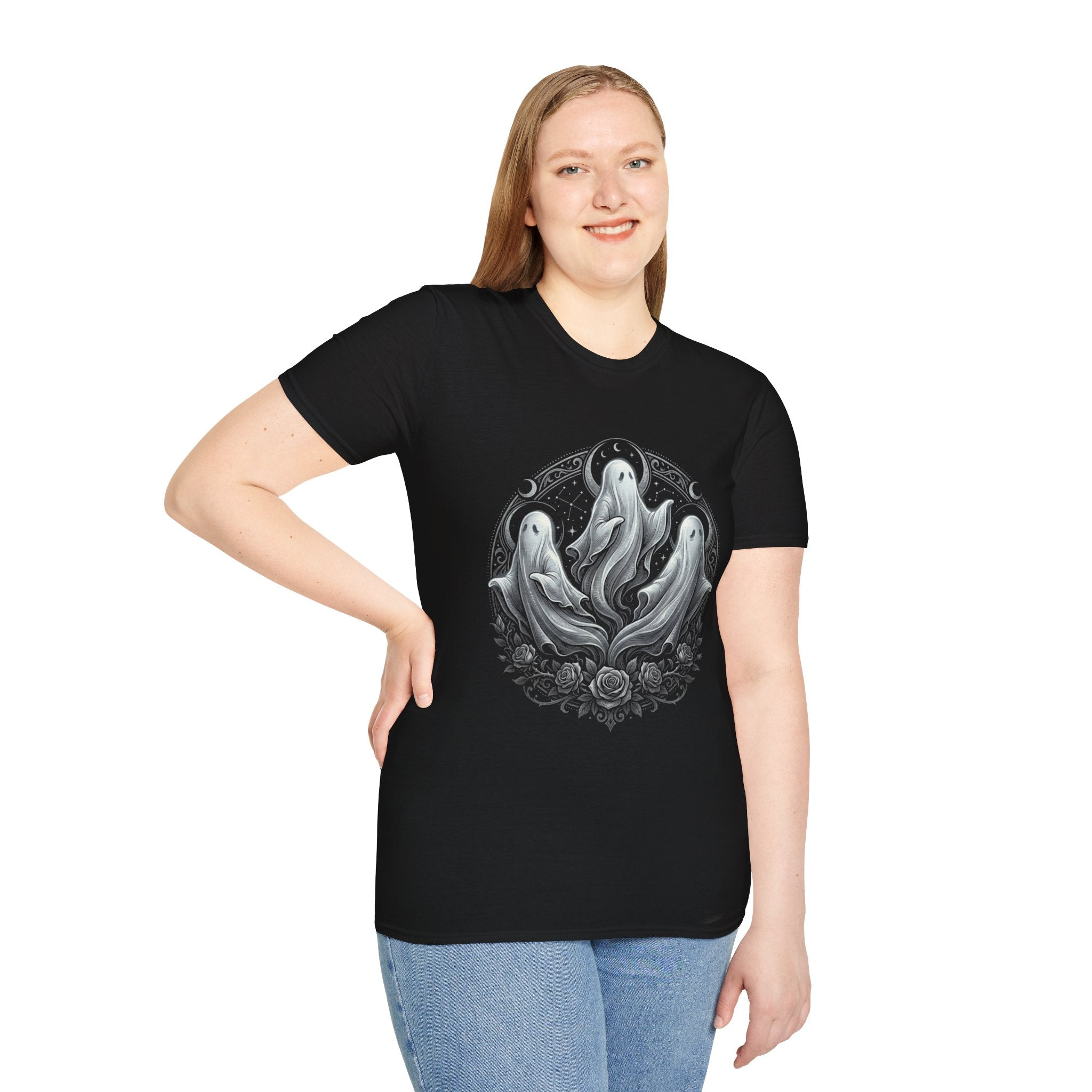 Ghost Trio T-Shirt — Whimsical Gothic Spirit Tee