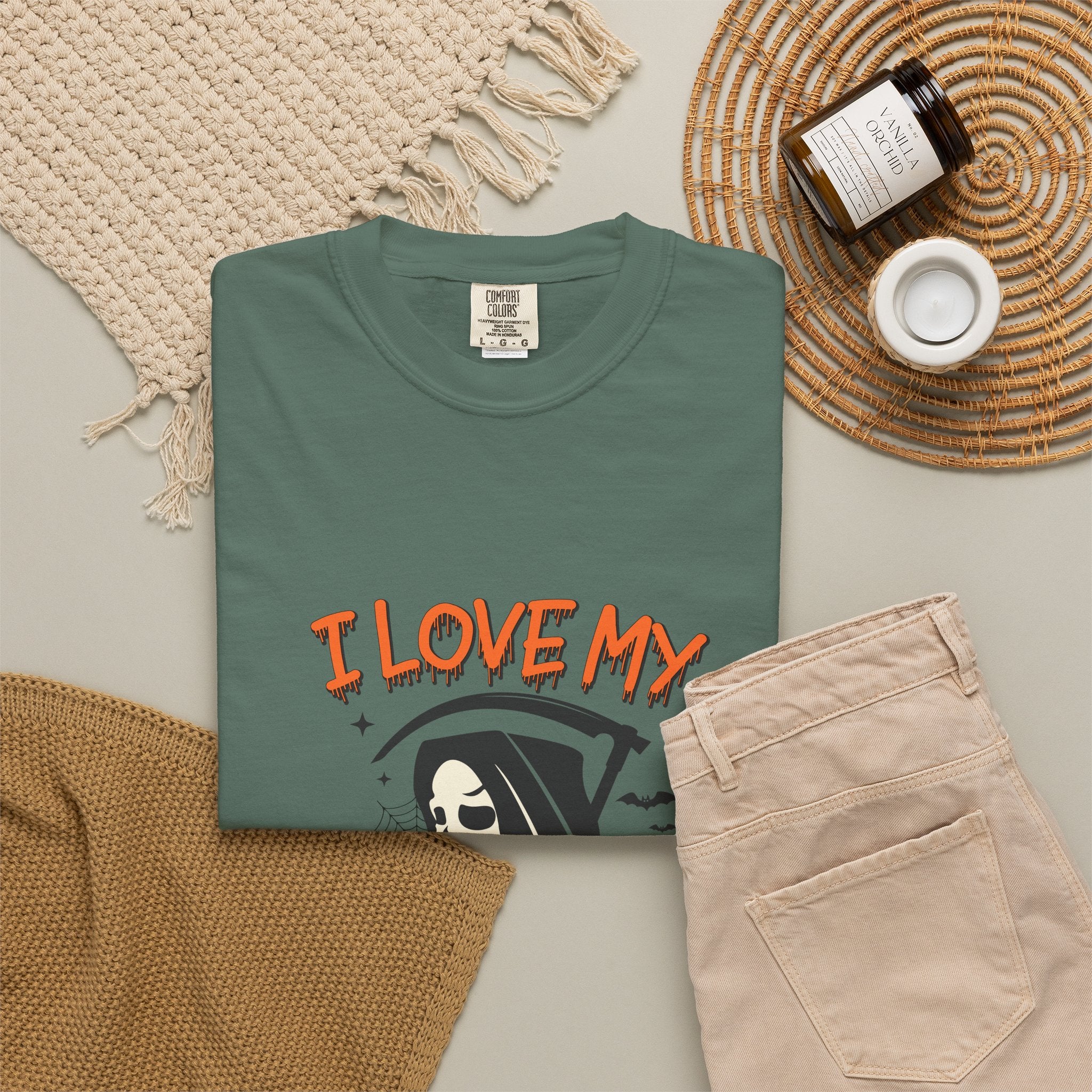 💀 I Love My Job Grim Reaper Tee | Funny Halloween Work Shirt