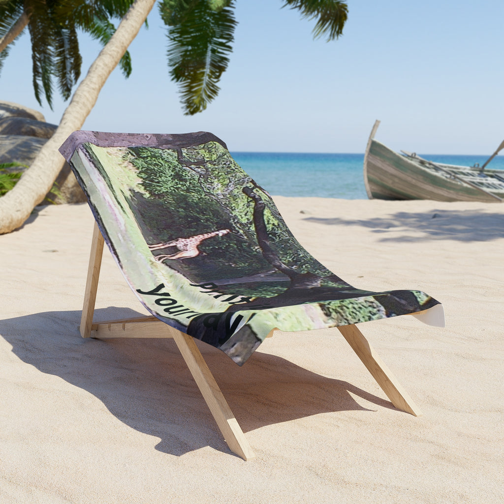 Custom Safari Giraffe Beach Towel – "Print it your way" Personalized Towel
