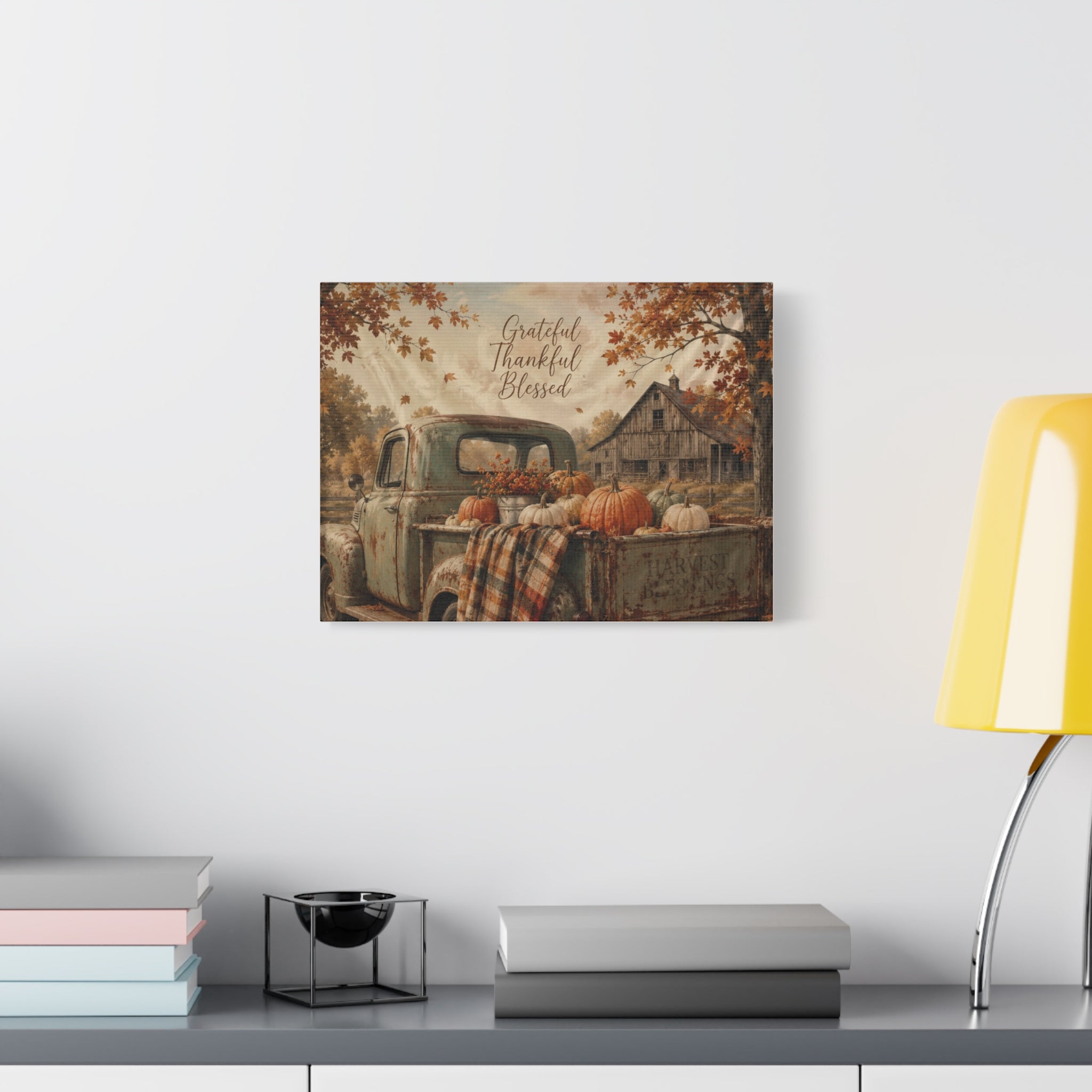 Grateful Thankful Blessed Fall Canvas