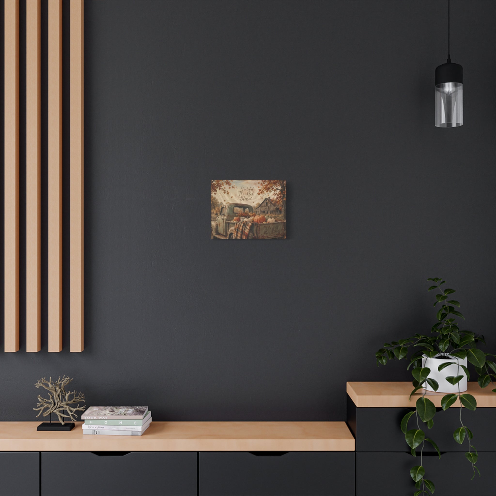 Grateful Thankful Blessed Fall Canvas
