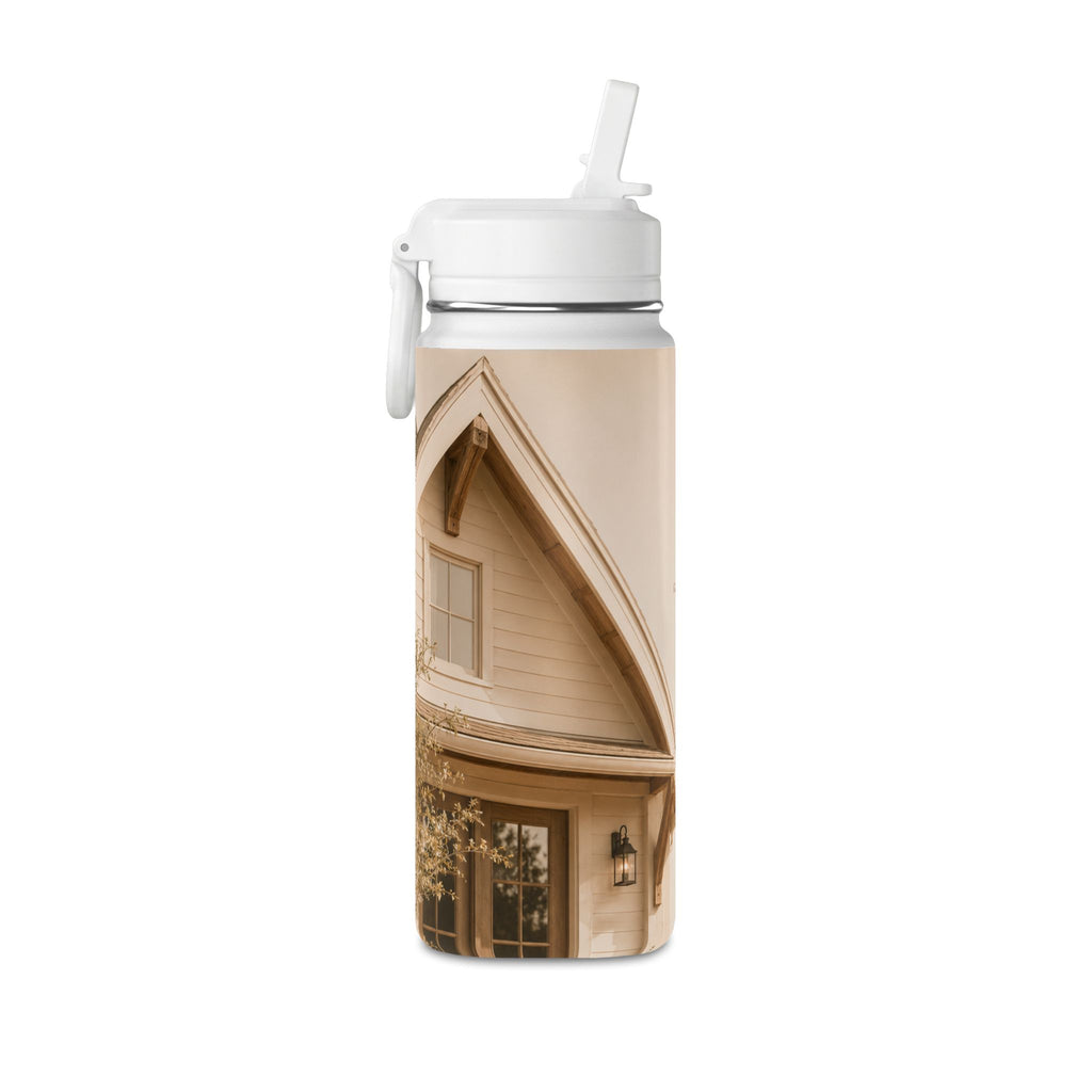 20oz Mini Water Bottle — Cozy Cottage Photo Stainless Straw Bottle