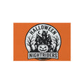 Outdoor Rug — Halloween Nightriders Porch Mat with Haunted House Pumpkin Design