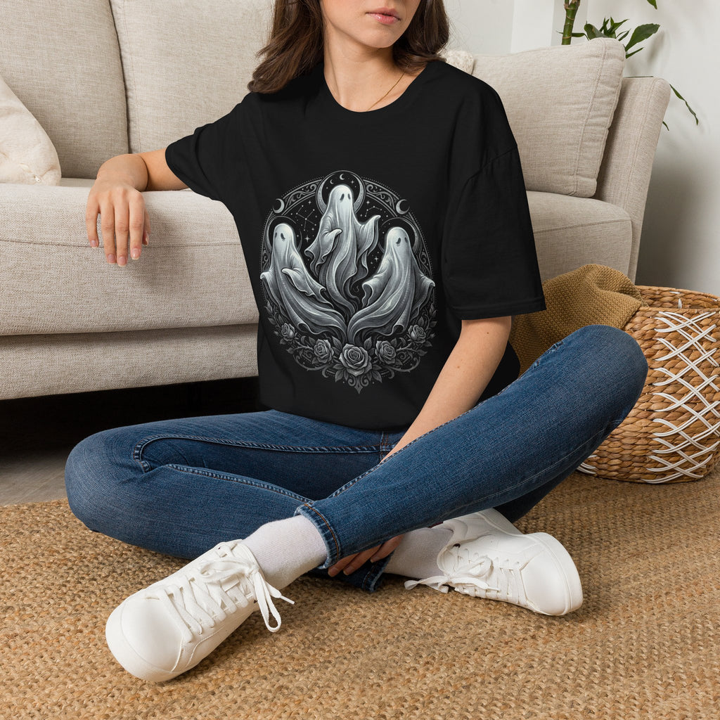 Ghost Trio T-Shirt — Whimsical Gothic Spirit Tee
