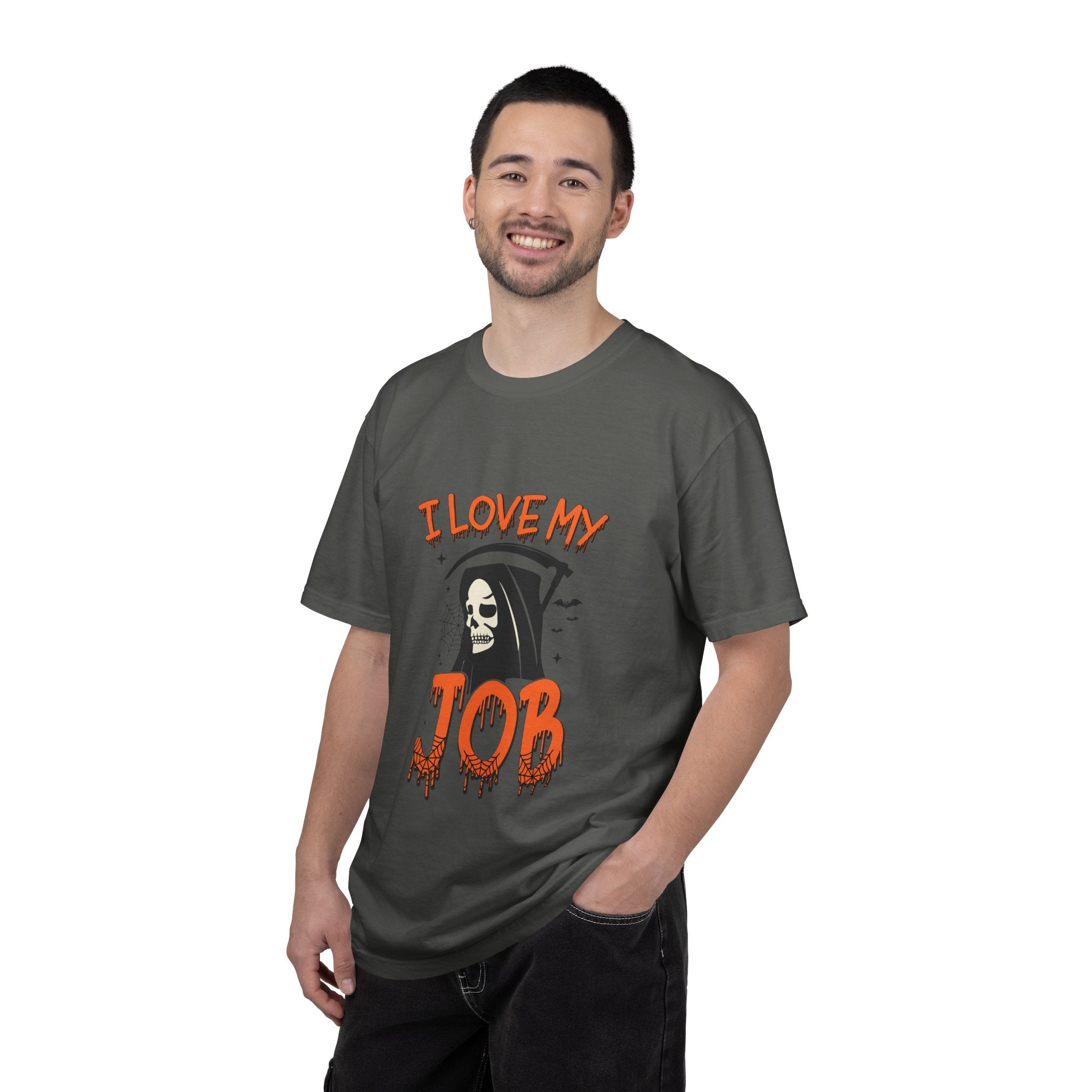 💀 I Love My Job Grim Reaper Tee | Funny Halloween Work Shirt