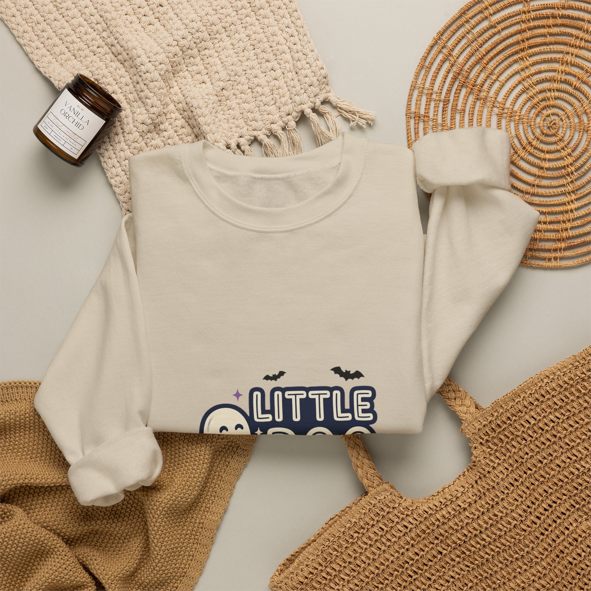 Little Boo Sweatshirt — Cute Halloween Ghost Crewneck for Kids & Parents