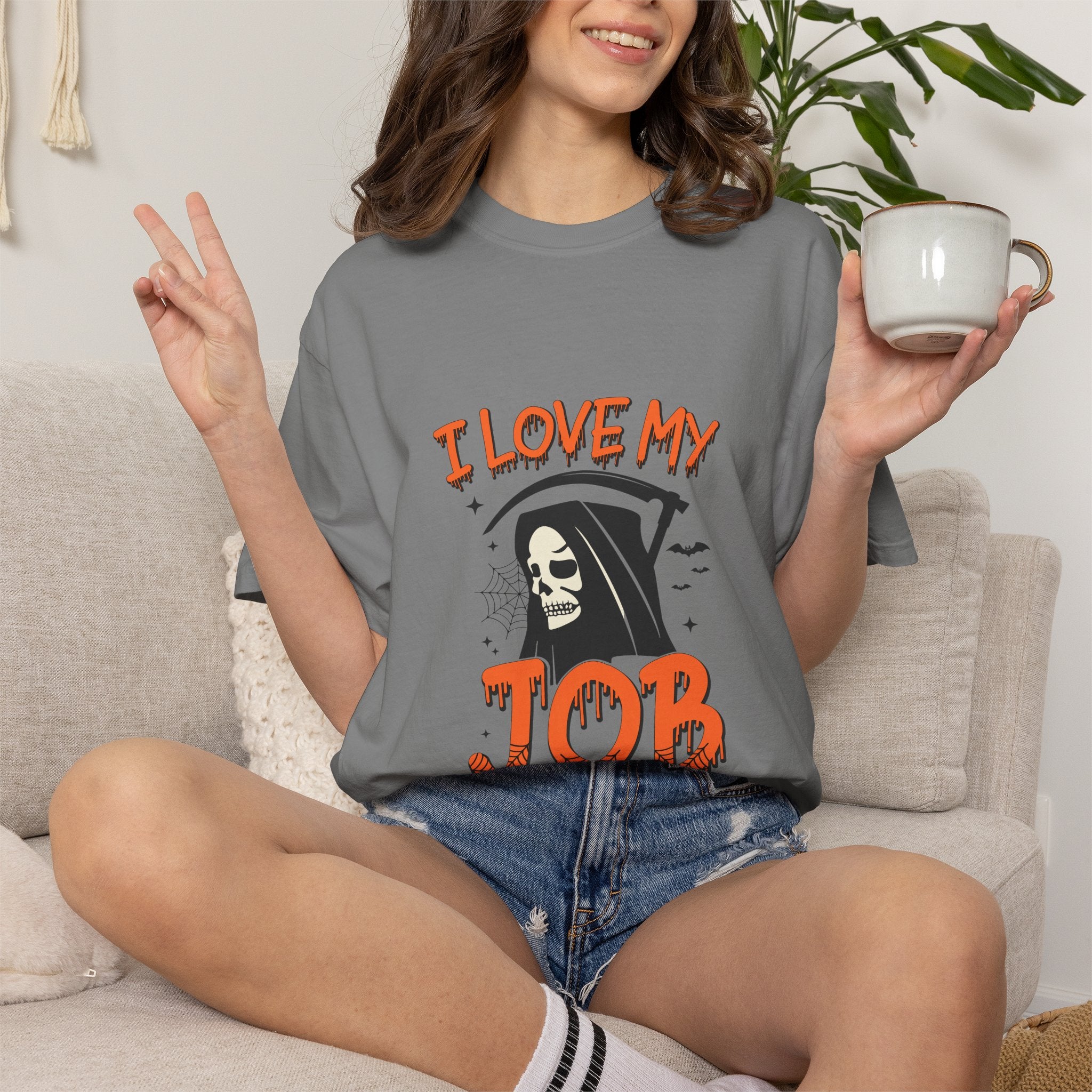 💀 I Love My Job Grim Reaper Tee | Funny Halloween Work Shirt
