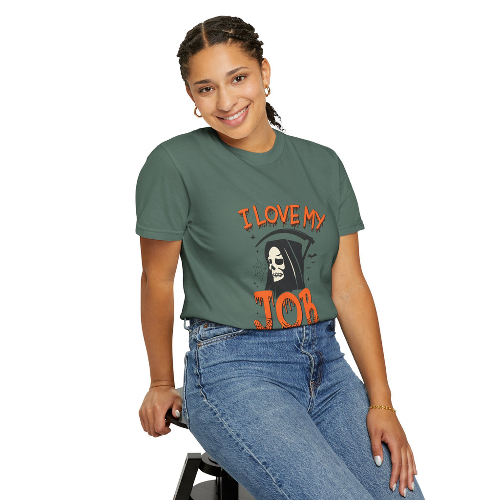 💀 I Love My Job Grim Reaper Tee | Funny Halloween Work Shirt