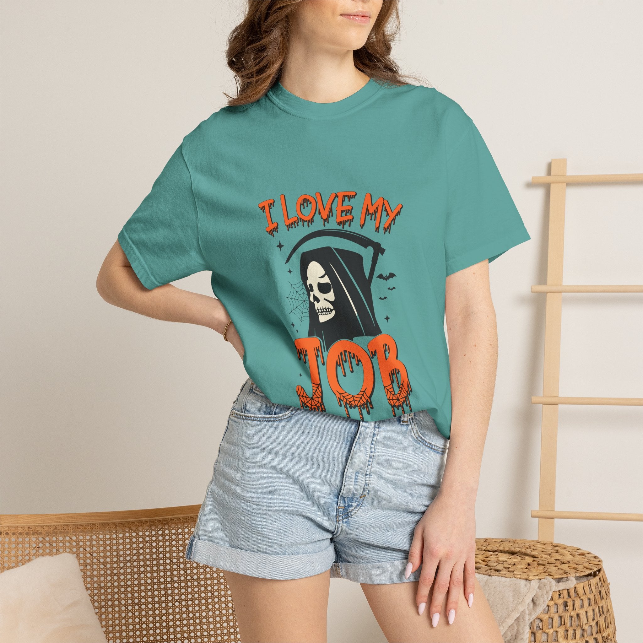 💀 I Love My Job Grim Reaper Tee | Funny Halloween Work Shirt