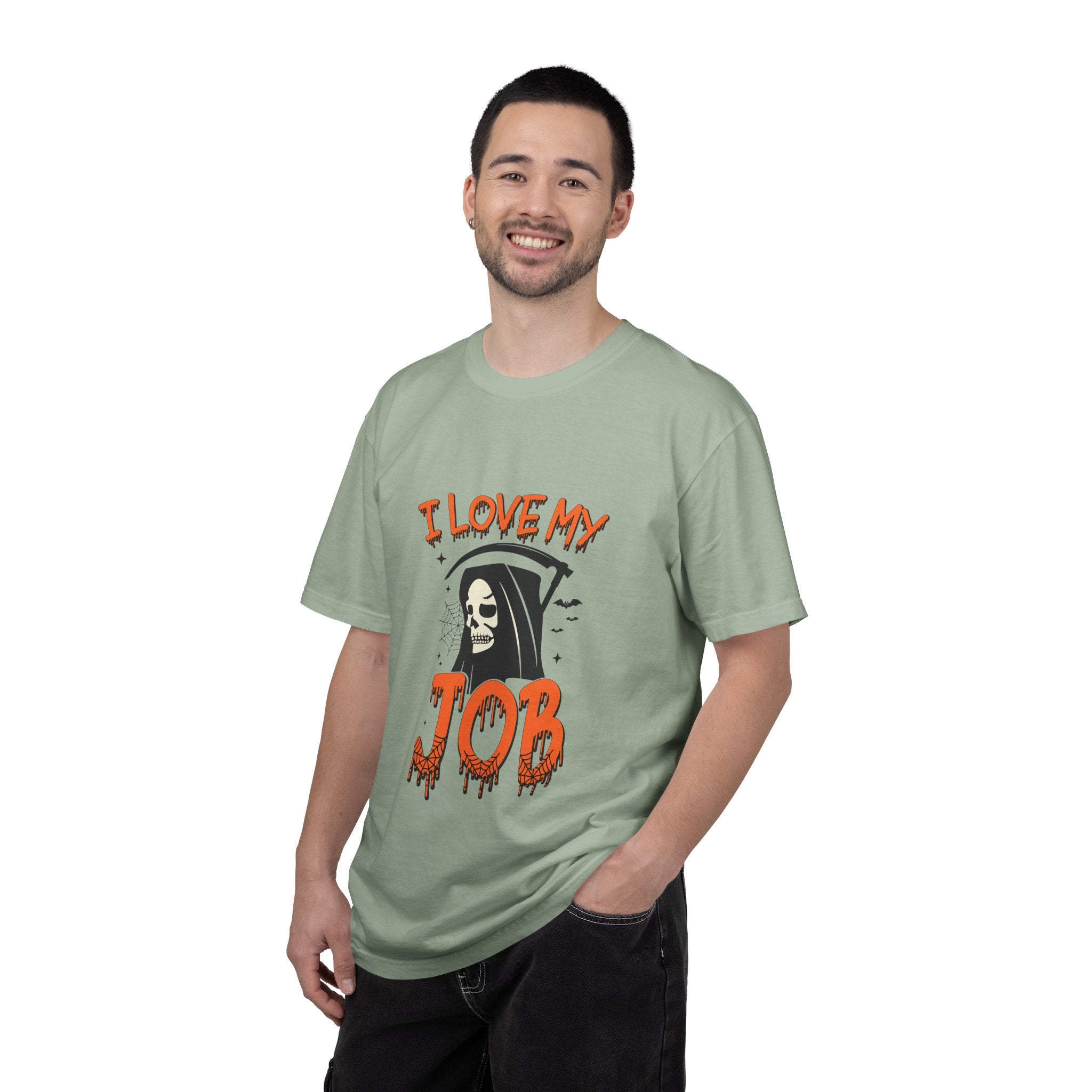 💀 I Love My Job Grim Reaper Tee | Funny Halloween Work Shirt