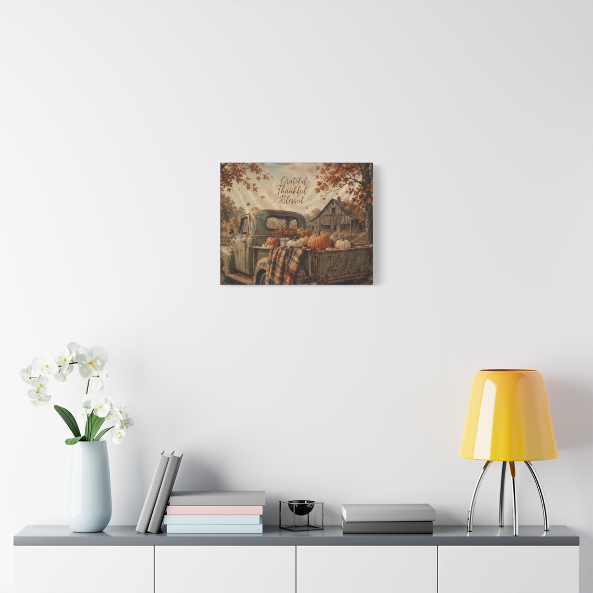 Grateful Thankful Blessed Fall Canvas