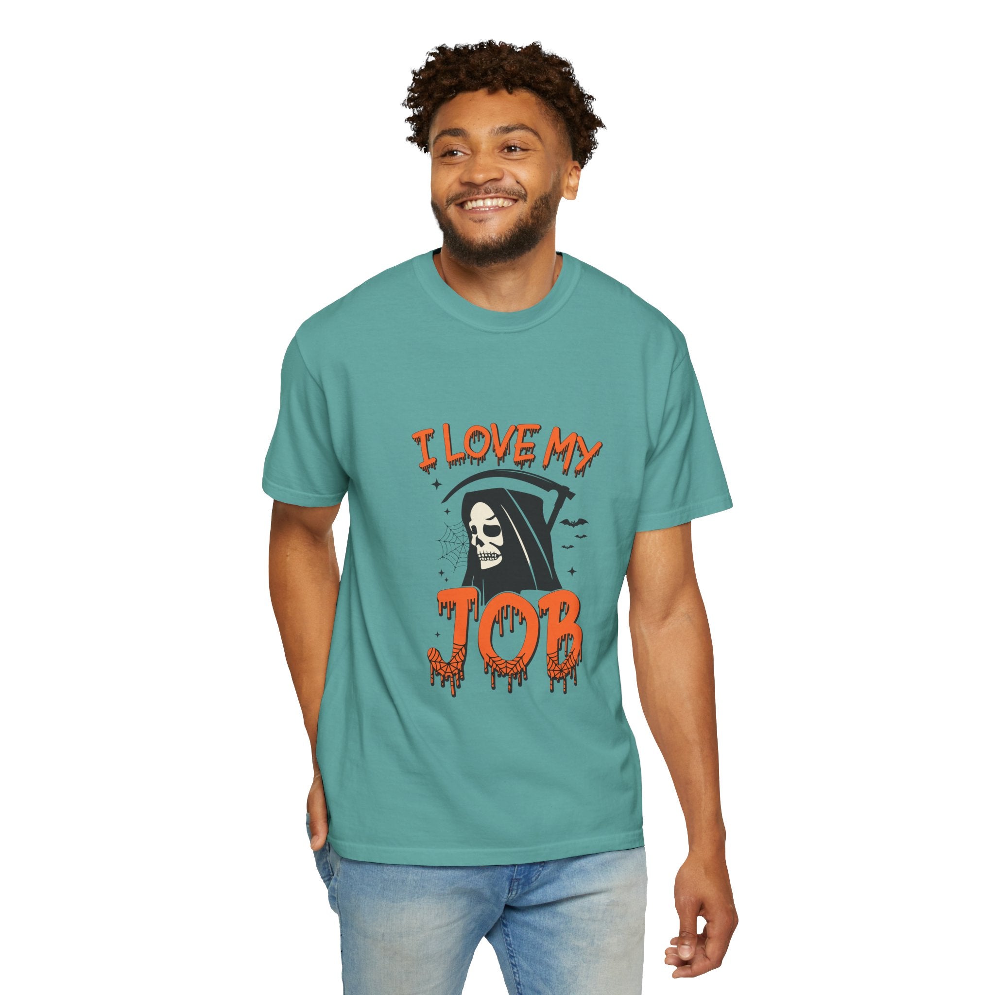 💀 I Love My Job Grim Reaper Tee | Funny Halloween Work Shirt