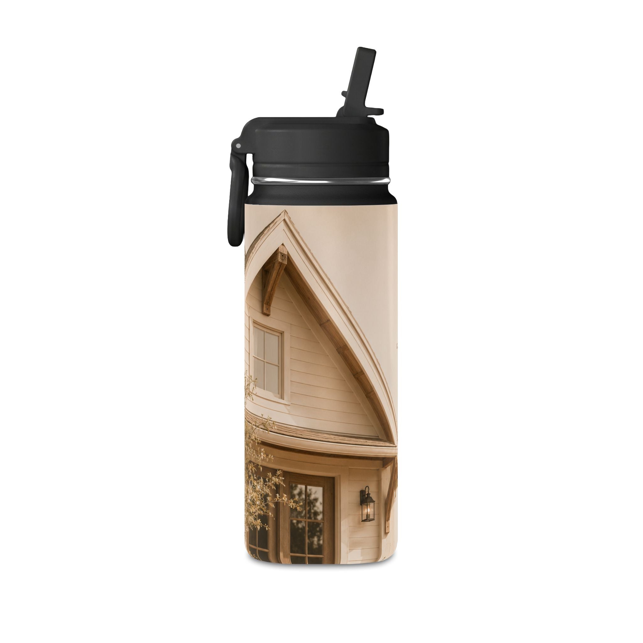 20oz Mini Water Bottle — Cozy Cottage Photo Stainless Straw Bottle