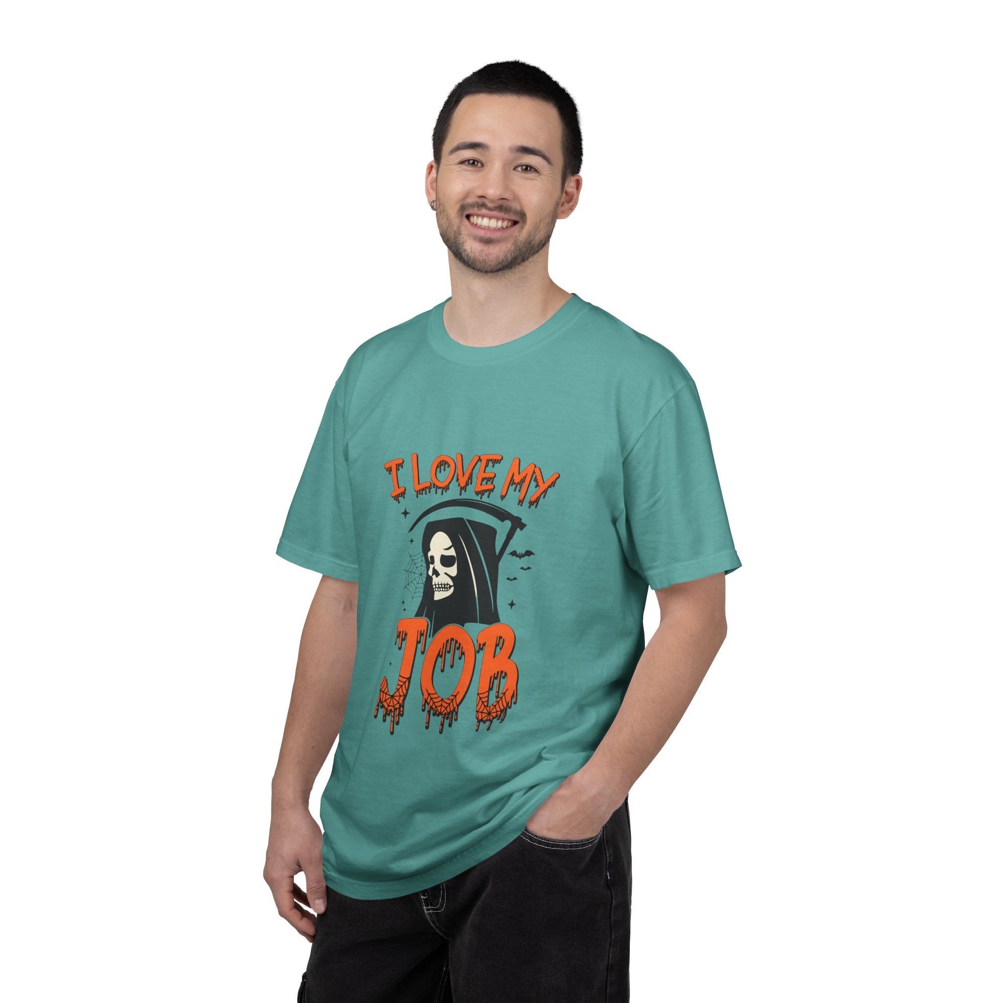 💀 I Love My Job Grim Reaper Tee | Funny Halloween Work Shirt