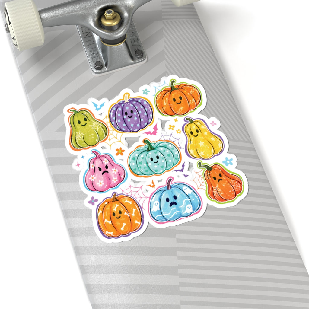 Kawaii Pumpkin Sticker Sheet — Cute Halloween Kiss-Cut Pumpkins