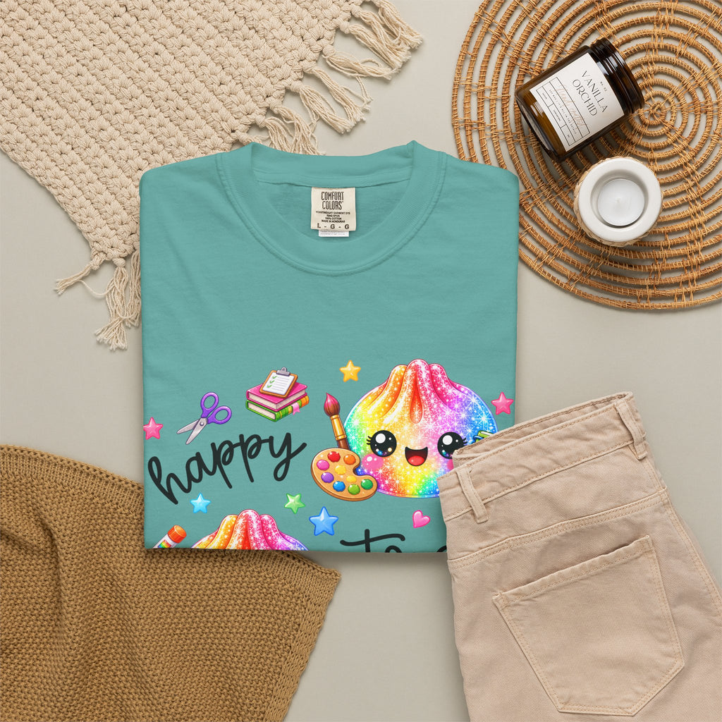 Happy To See Your Face Rainbow Kawaii T-Shirt — Cute School Supplies Graphic Tee