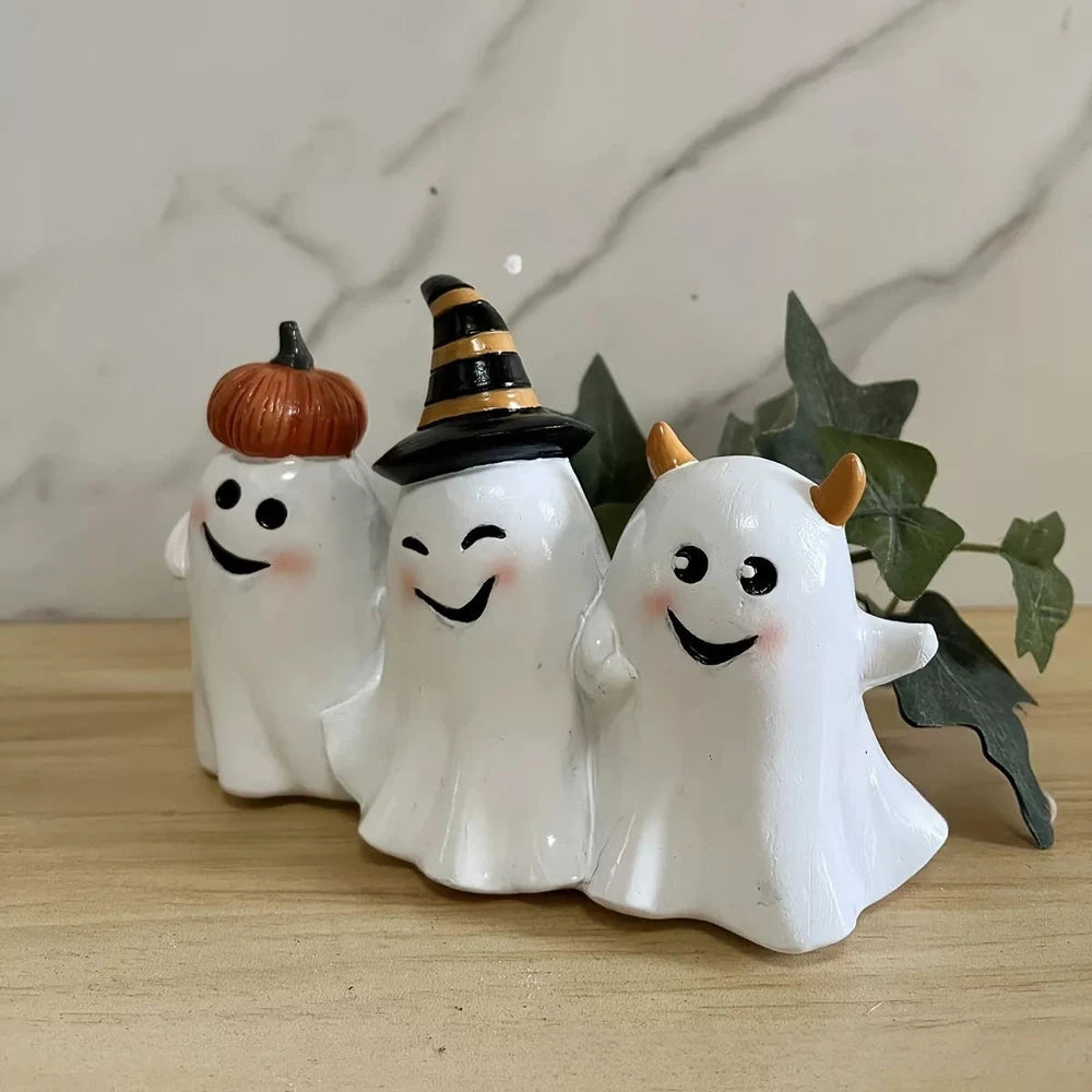 Resin Halloween Ghost Trio Ornament