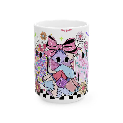 Boo-tiful Patchwork Ghost Mug