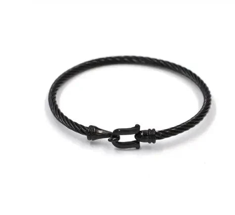 Stainless Steel Cable Wire Cuff Bracelet