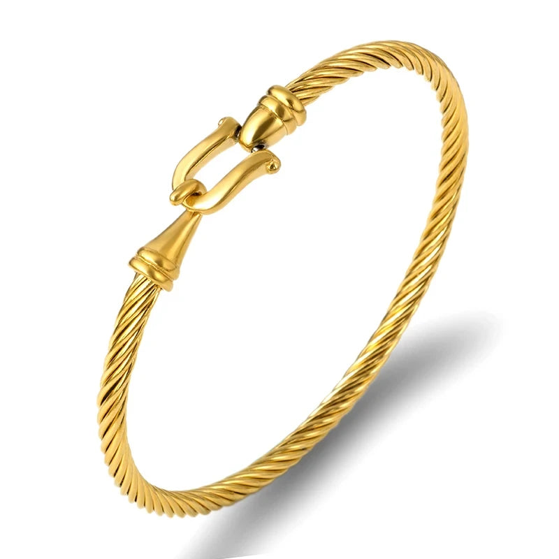 Stainless Steel Cable Wire Cuff Bracelet