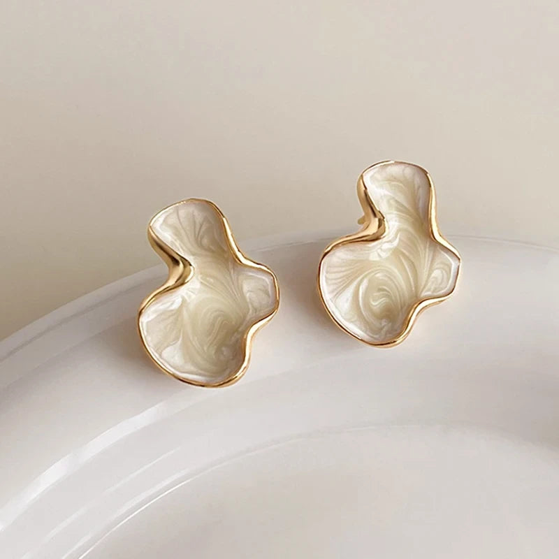Abstract Color Cloud Stud Earrings