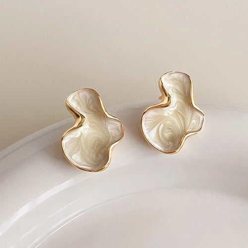 Abstract Color Cloud Stud Earrings
