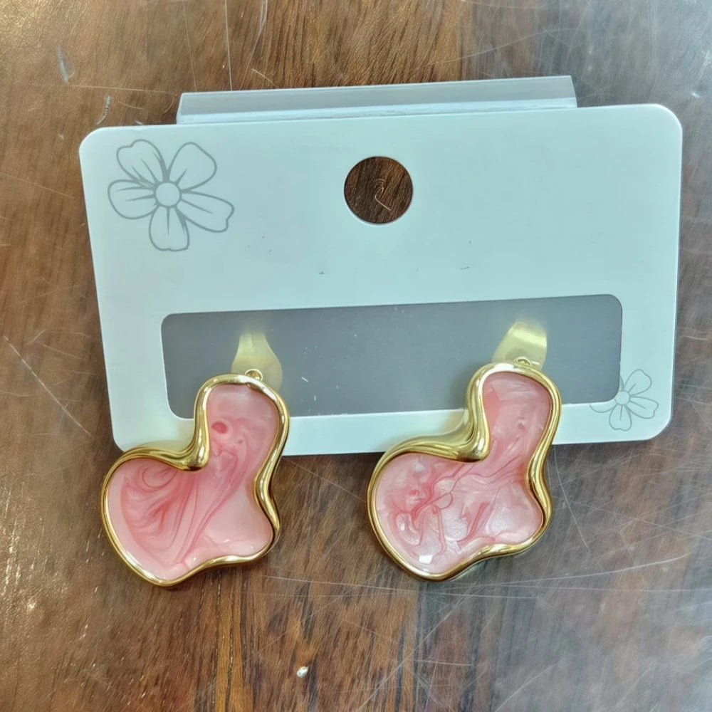 Abstract Color Cloud Stud Earrings